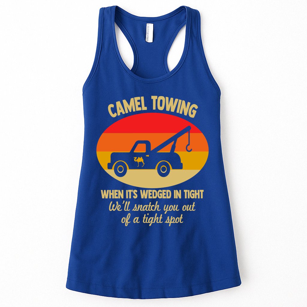 Camel Towing Retro Adult Camel Toe Funny Saying Gift Womens Tank Top
