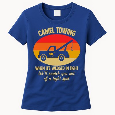 Camel Towing Retro Adult Camel Toe Funny Saying Gift Womens T-Shirt