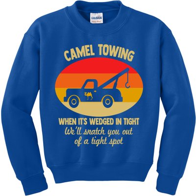 Camel Towing Retro Adult Camel Toe Funny Saying Gift Kids Sweatshirt