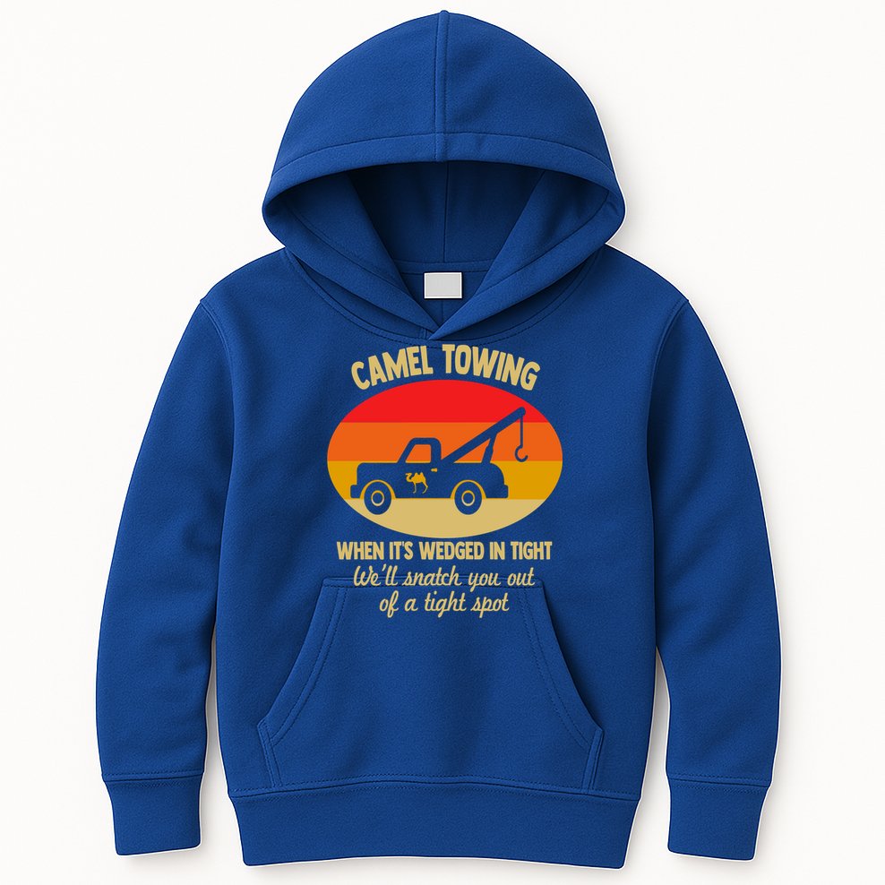 Camel Towing Retro Adult Camel Toe Funny Saying Gift Kids Hoodie