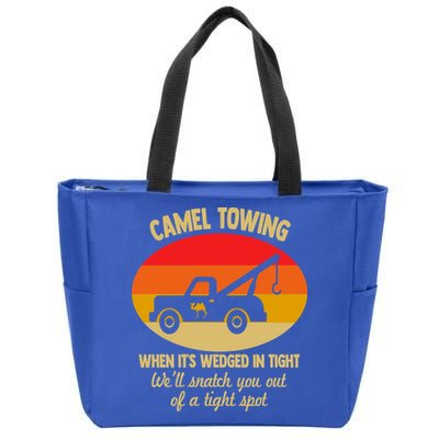 Camel Towing Retro Adult Camel Toe Funny Saying Gift Zip Tote Bag