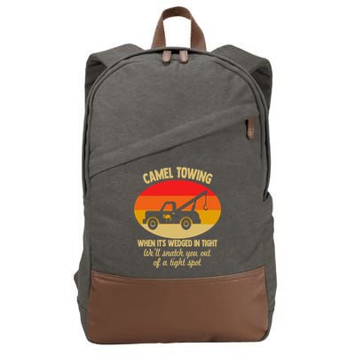 Camel Towing Retro Adult Camel Toe Funny Saying Gift Cotton Canvas Backpack
