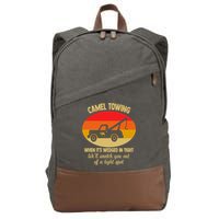 Camel Towing Retro Adult Camel Toe Funny Saying Gift Cotton Canvas Backpack