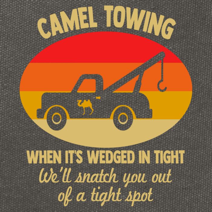 Camel Towing Retro Adult Camel Toe Funny Saying Gift Cotton Canvas Backpack