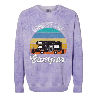 Camping Travel Retro Vintage King Of The Camper Colorblast Crewneck Sweatshirt