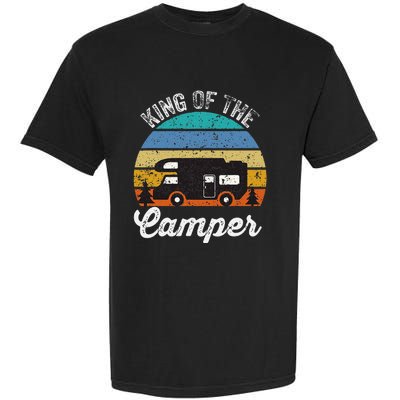 Camping Travel Retro Vintage King Of The Camper Garment-Dyed Heavyweight T-Shirt