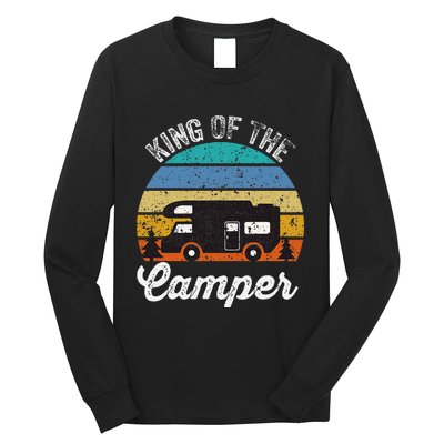 Camping Travel Retro Vintage King Of The Camper Long Sleeve Shirt