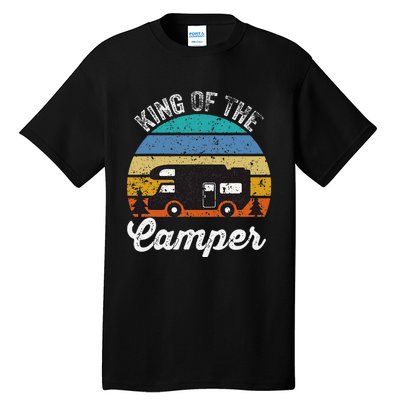 Camping Travel Retro Vintage King Of The Camper Tall T-Shirt