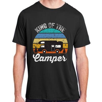 Camping Travel Retro Vintage King Of The Camper Adult ChromaSoft Performance T-Shirt