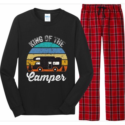 Camping Travel Retro Vintage King Of The Camper Long Sleeve Pajama Set