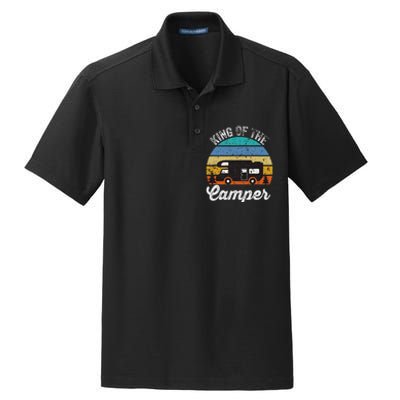 Camping Travel Retro Vintage King Of The Camper Dry Zone Grid Polo