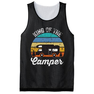 Camping Travel Retro Vintage King Of The Camper Mesh Reversible Basketball Jersey Tank