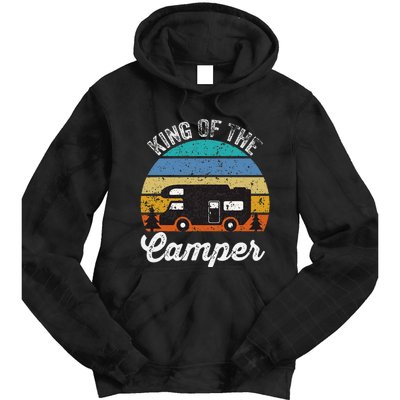 Camping Travel Retro Vintage King Of The Camper Tie Dye Hoodie