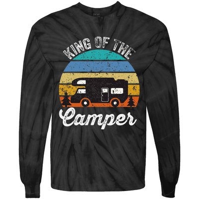 Camping Travel Retro Vintage King Of The Camper Tie-Dye Long Sleeve Shirt