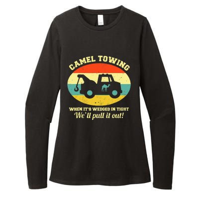 Camel Towing Retro Adult Humor Saying Funny Womens CVC Long Sleeve Shirt