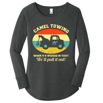 Camel Towing Retro Adult Humor Saying Funny Women's Perfect Tri Tunic Long Sleeve Shirt