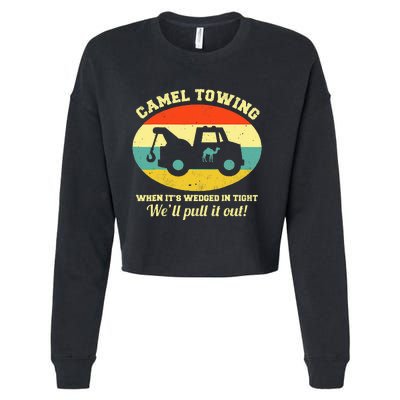 Camel Towing Retro Adult Humor Saying Funny Cropped Pullover Crew