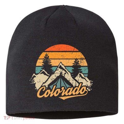 Colorado Tee Retro Vintage Mountains Nature Hiking Camping Sustainable Beanie