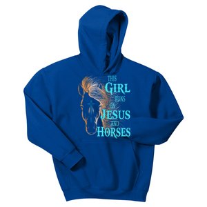 Christian This Runs On Jesus And Horses Equestrian Rider Cute Gift Kids Hoodie