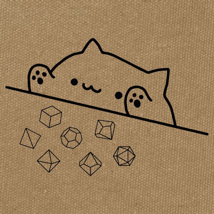 Cat Throwing Rainbow Dice Tabletop Rpg Cotton Canvas Backpack