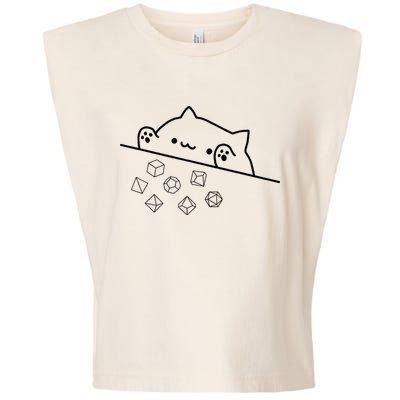 Cat Throwing Rainbow Dice Tabletop Rpg Garment-Dyed Women's Muscle Tee