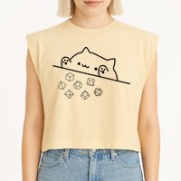 Cat Throwing Rainbow Dice Tabletop Rpg Garment-Dyed Women's Muscle Tee