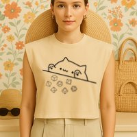 Cat Throwing Rainbow Dice Tabletop Rpg Garment-Dyed Women's Muscle Tee