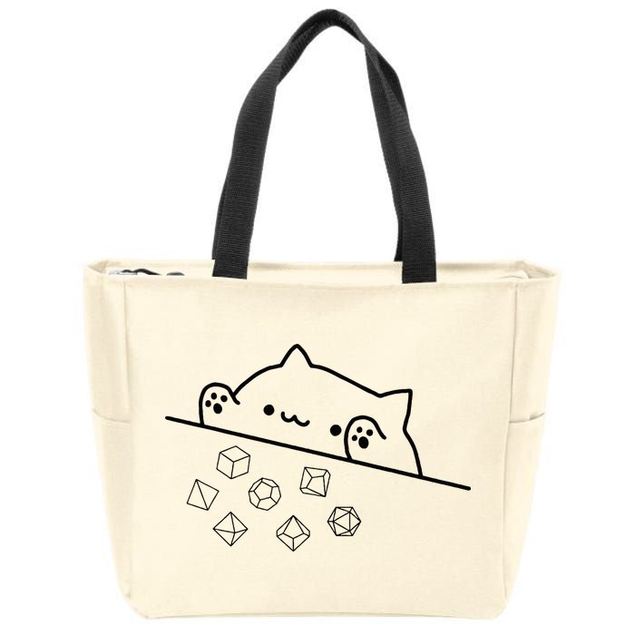 Cat Throwing Rainbow Dice Tabletop Rpg Zip Tote Bag