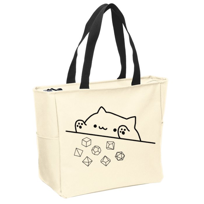 Cat Throwing Rainbow Dice Tabletop Rpg Zip Tote Bag