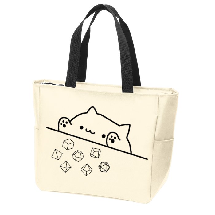 Cat Throwing Rainbow Dice Tabletop Rpg Zip Tote Bag