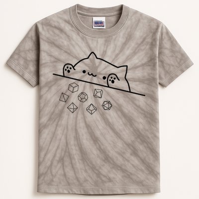 Cat Throwing Rainbow Dice Tabletop Rpg Kids Tie-Dye T-Shirt