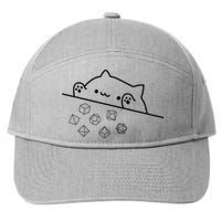 Cat Throwing Rainbow Dice Tabletop Rpg 7-Panel Snapback Hat