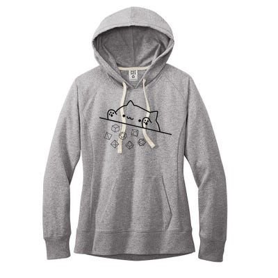 Cat Throwing Rainbow Dice Tabletop Rpg Women's Fleece Hoodie