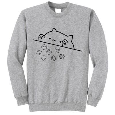Cat Throwing Rainbow Dice Tabletop Rpg Tall Sweatshirt