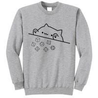 Cat Throwing Rainbow Dice Tabletop Rpg Tall Sweatshirt