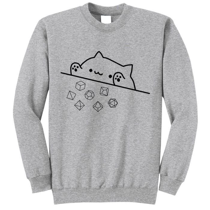 Cat Throwing Rainbow Dice Tabletop Rpg Tall Sweatshirt