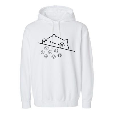 Cat Throwing Rainbow Dice Tabletop Rpg Garment-Dyed Fleece Hoodie