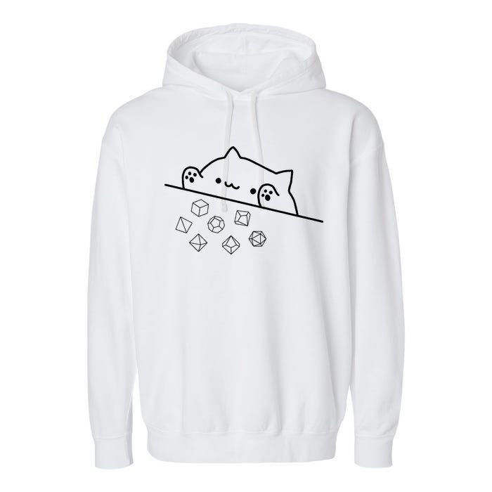 Cat Throwing Rainbow Dice Tabletop Rpg Garment-Dyed Fleece Hoodie