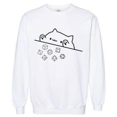 Cat Throwing Rainbow Dice Tabletop Rpg Garment-Dyed Sweatshirt