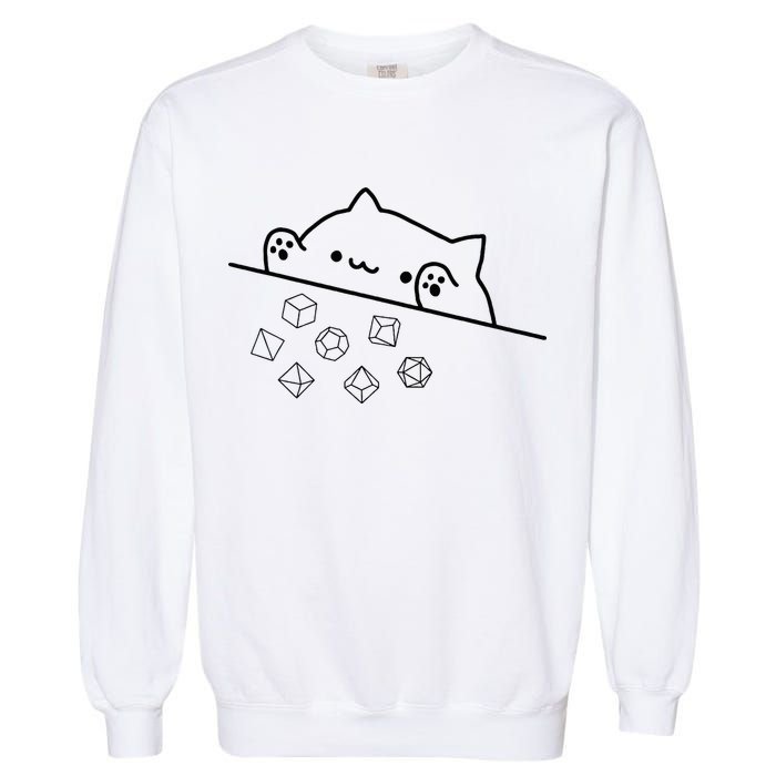 Cat Throwing Rainbow Dice Tabletop Rpg Garment-Dyed Sweatshirt