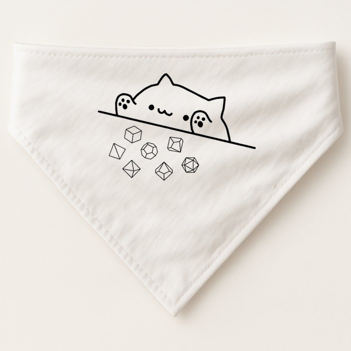 Cat Throwing Rainbow Dice Tabletop Rpg USA-Made Doggie Bandana