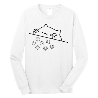 Cat Throwing Rainbow Dice Tabletop Rpg Long Sleeve Shirt