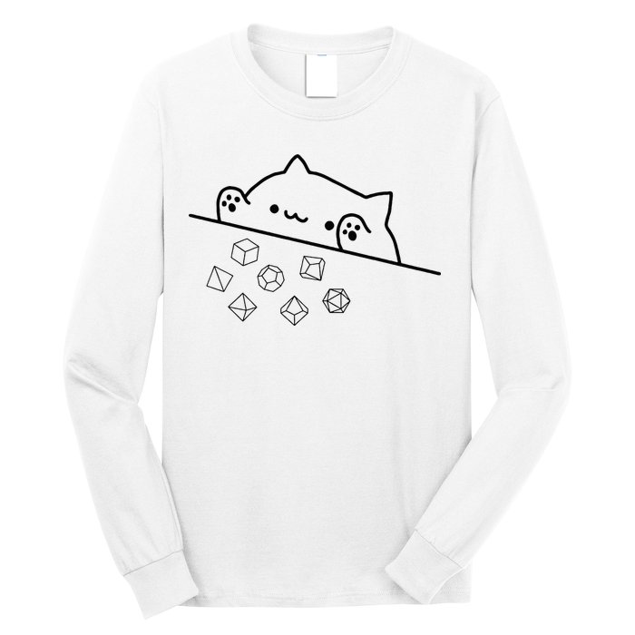 Cat Throwing Rainbow Dice Tabletop Rpg Long Sleeve Shirt