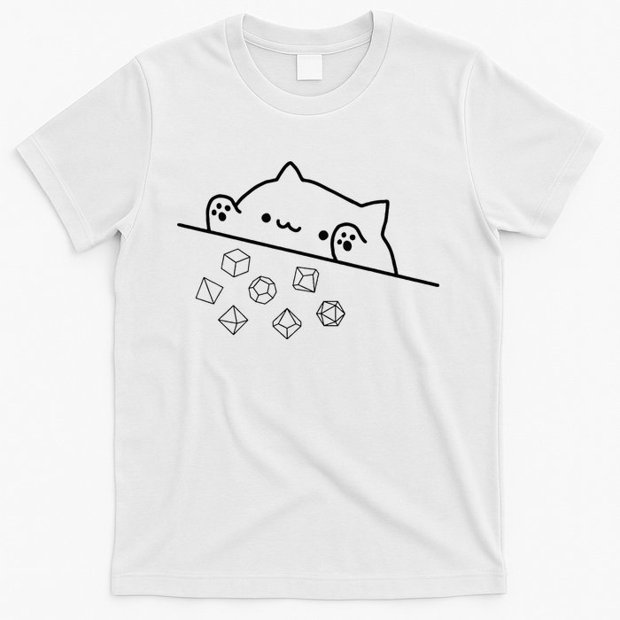 Cat Throwing Rainbow Dice Tabletop Rpg T-Shirt