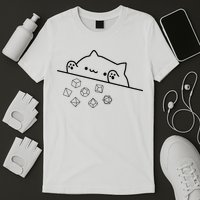 Cat Throwing Rainbow Dice Tabletop Rpg T-Shirt