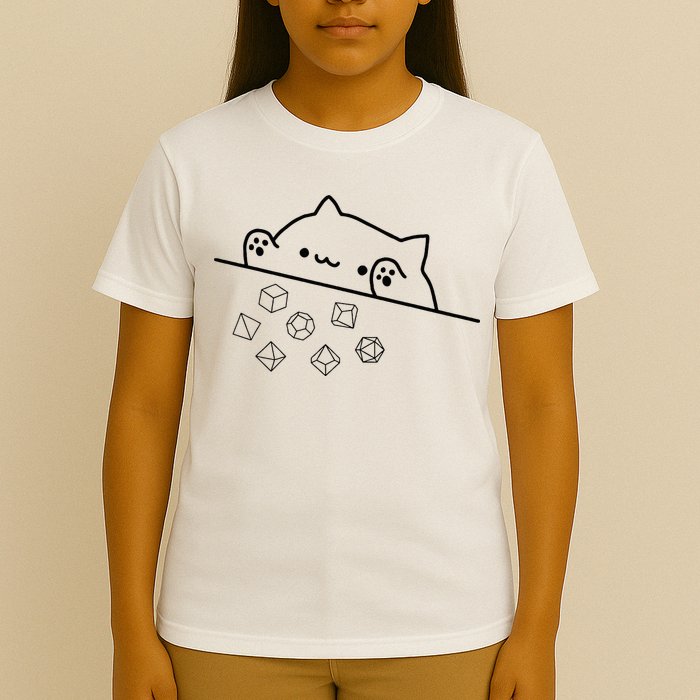 Cat Throwing Rainbow Dice Tabletop Rpg T-Shirt