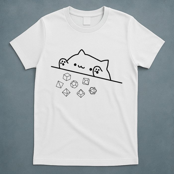 Cat Throwing Rainbow Dice Tabletop Rpg T-Shirt