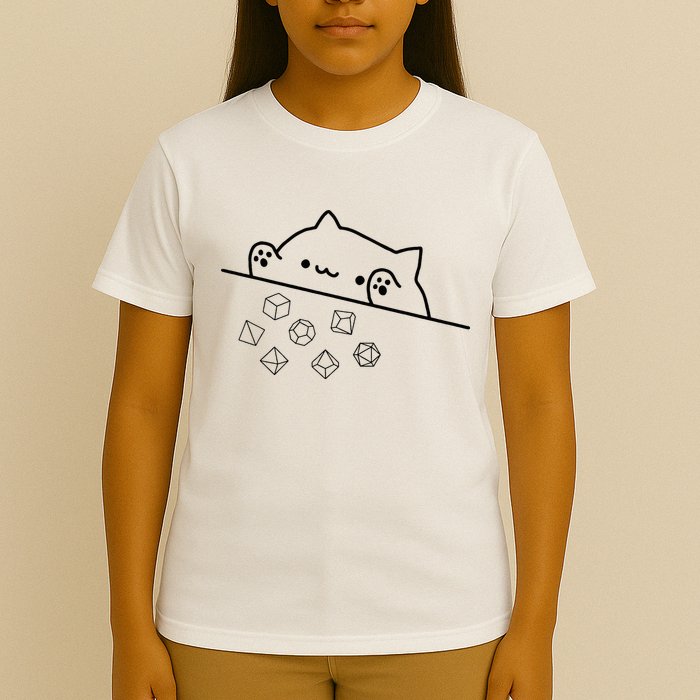 Cat Throwing Rainbow Dice Tabletop Rpg T-Shirt