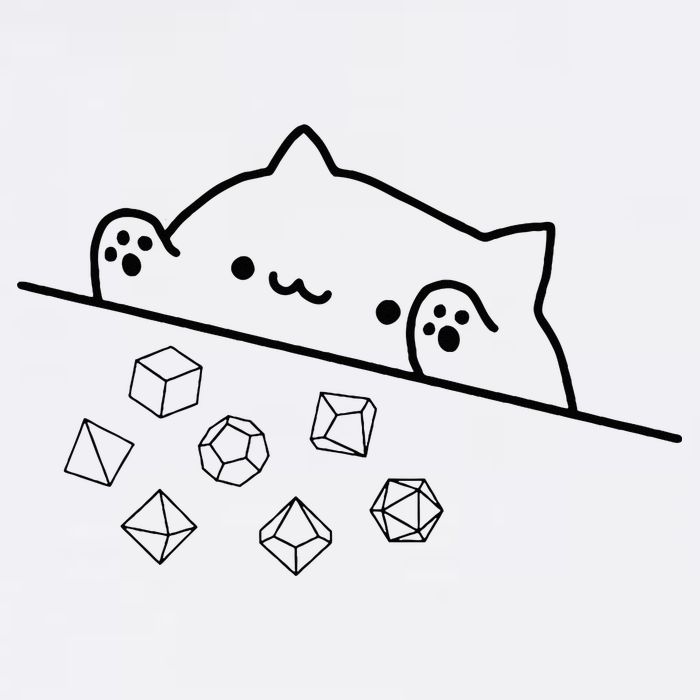 Cat Throwing Rainbow Dice Tabletop Rpg T-Shirt
