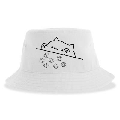 Cat Throwing Rainbow Dice Tabletop Rpg Sustainable Bucket Hat